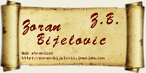 Zoran Bijelović vizit kartica